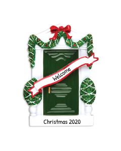 Personalized Door Christmas Tree Ornament Green 