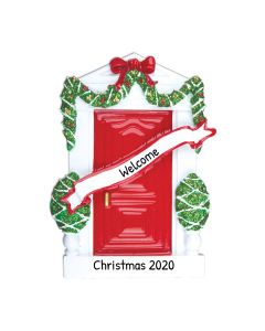 Personalized Door Christmas Tree Ornament Red 