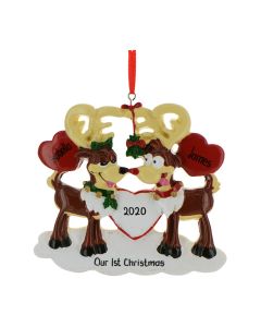 Personalized Reindeer Love Couple Ornament 