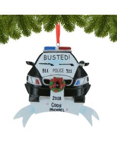 Personalized Police Car Christmas Ornament