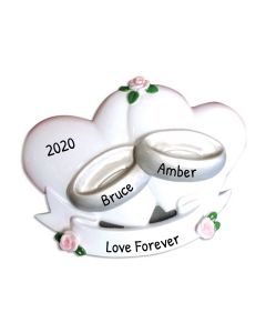 Personalized Couples Wedding Heart Ornament 