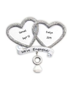 Personalized We are Engaged Christmas Ornament