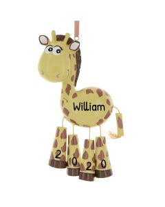 Personalized Forest Animals Giraffe Ornament 