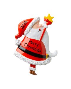 Personalized Santa with Star Ornament 