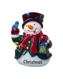 Personalized Snowman with Lantern Ornament 