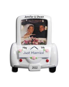 Personalized Wedding Car Picture Frame Ornament