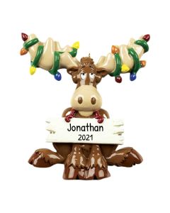 Personalized Moose Light Ornament 