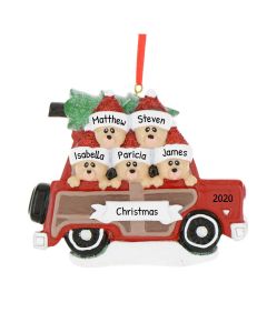 Personalized Family of 5 Bears Ornament 