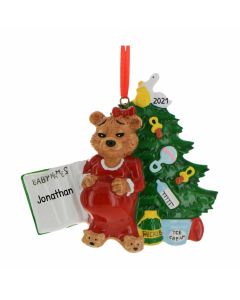 Personalized Expecting Bear Ornament 