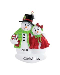 Personalized Snowman Couple Ornament 