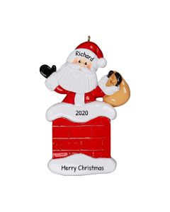 Personalized Chimney Santa Christmas Tree Ornament