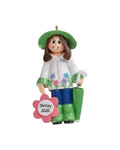 Personalized Gardener Girl Christmas Tree Ornament