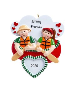 Personalized Canoe Couple Ornament 