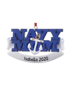 Personalized Navy Mom Ornament 