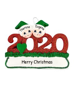 Personalized Family of 2 Christmas Tree Ornament 