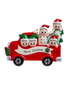 Personalized Tree Day Family of 5 Christmas Ornament 