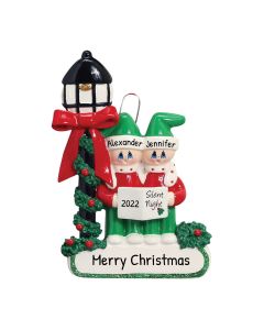 Personalized Carolers Family of 2 Ornament 