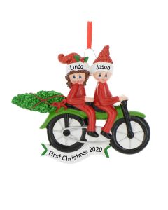Personalized Motorcycle Tree Shopping Couple Christmas Ornament