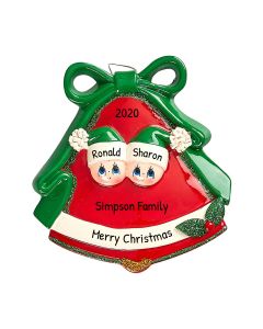 Personalized Christmas Bell Couple Tree Ornament