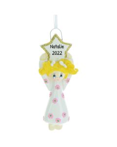 Personalized Flower Angel Ornament