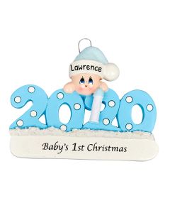 Personalized Baby's 1st Christmas Tree Ornament Male