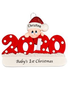 Personalized Baby's 1st Christmas Tree Ornament Gender Neutral 