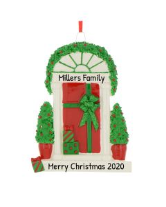 Personalized Christmas New Door Gift Bow Tree Ornament