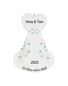 Personalized Roses Wedding Cake Ornament 