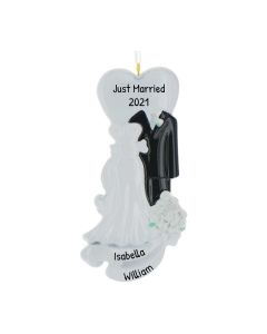 Personalized Bride Groom Elegant Ornament 