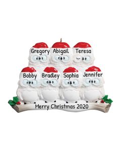 Personalized Wise Owl Family of 7 Christmas Tree Ornament 