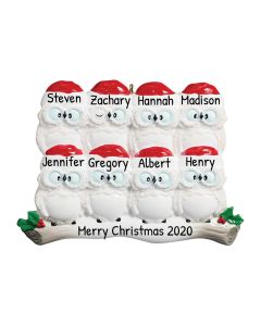Personalized Wise Owl Family of 8 Christmas Tree Ornament