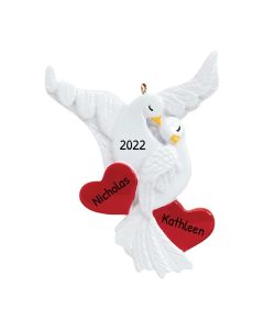 Personalized Love Doves Ornament 