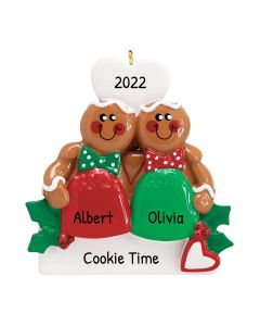 Personalized Gingerbread Couple & Gum Ornament 