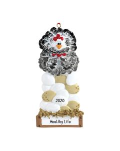 Personalized Hen with Eggs on Nest Ornament