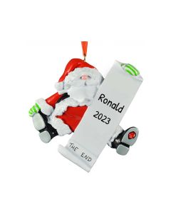 Personalized Exhausted Santa Ornament 