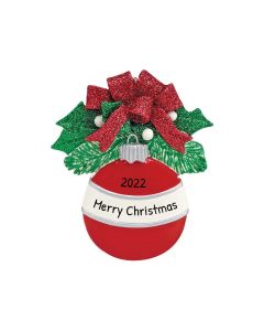 Personalized Classic Red Bauble Ornament 