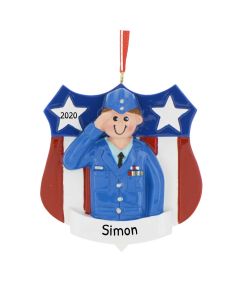 Personalized Air Force Christmas Tree Ornament Badge