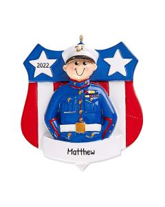Personalized Marine Christmas Tree Ornament Badge