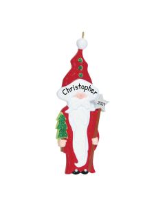 Personalized Santa Gnome Ornament