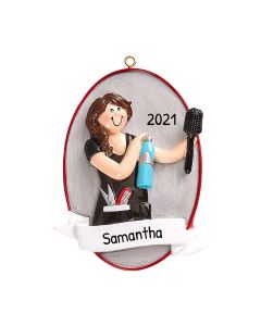 Personalized Hair Stylist Gal Christmas Tree Ornament