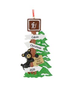 Personalized Hikers on Road Christmas Tree Ornament
