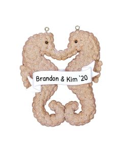 Personalized SeaHorse Couple Christmas Tree Ornament