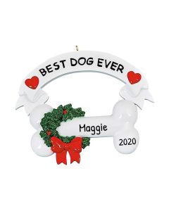 Personalized Best Dog Ever Christmas Tree Ornament