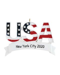 Personalized USA Word Ornament