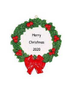 Personalized Blank Wreath Christmas Tree Ornament