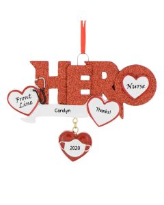 Personalized Hero Nurse Christmas Tree Ornament