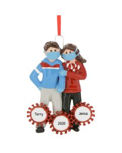 Personalized Survived Corona Couple Christmas Tree Ornament