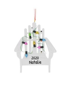 Personalized Tangled Light Beach Chair Christmas Tree Ornament