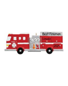 Personalized Fire Engine Ornament