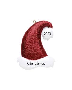 Personalized Glitter Santa Hat Ornament